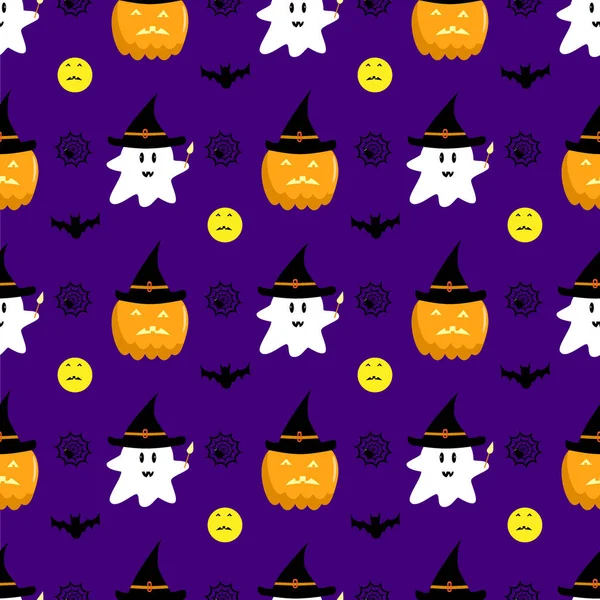 Halloween padrão vetor sem costura — Vetor de Stock