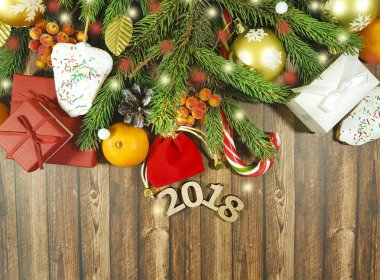 bir Noel ağacı, berry, mandalina bisküvi Şubesi