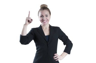 iş kadını ile parmak noktası   