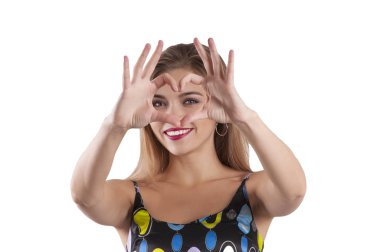 izole kız eller kalp