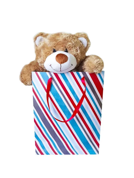 Teddy Bear Package Isolated — Stock Photo, Image