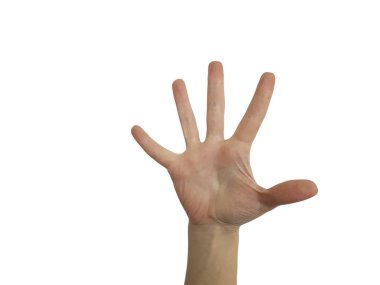 Beş dakika içinde izole boş açık kadın el