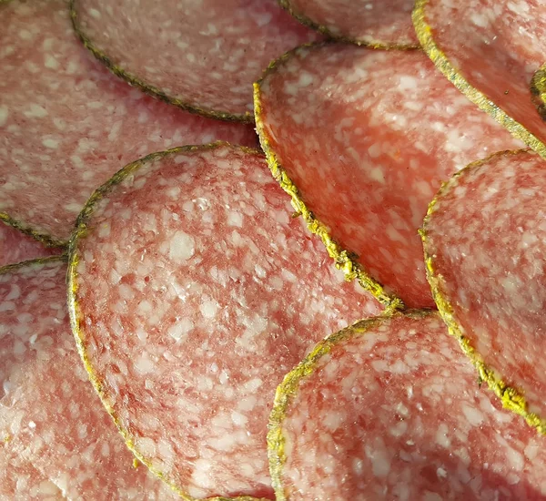 Sausage Salami Background Pattern — Stock Photo, Image