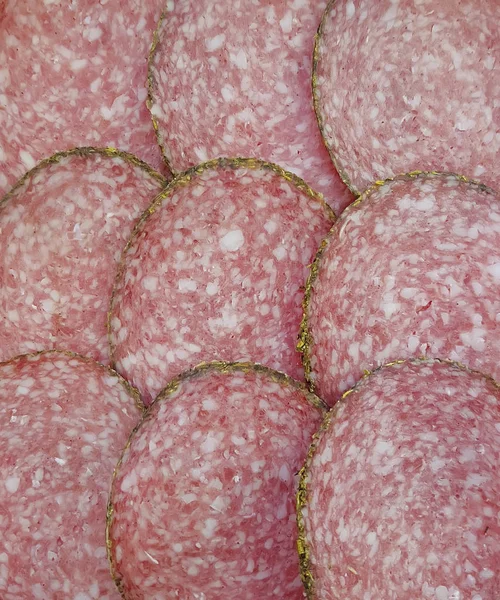 Sausage Salami Background Pattern — Stock Photo, Image