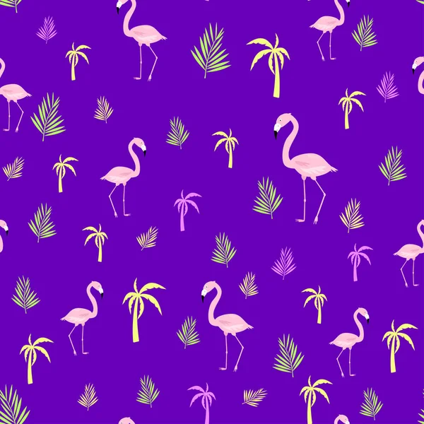 Flamant Rose Motif Sans Couture Été — Image vectorielle