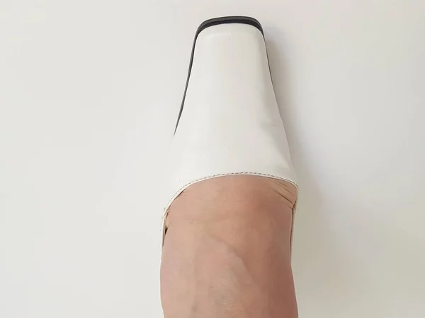 Hallux Valgus Pernas Isoladas Branco Articulações Doloridas Hereditariedade Sapatos — Fotografia de Stock