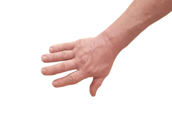 Die Hand Eines Älteren Mannes Ist Isoliert — Stockfoto