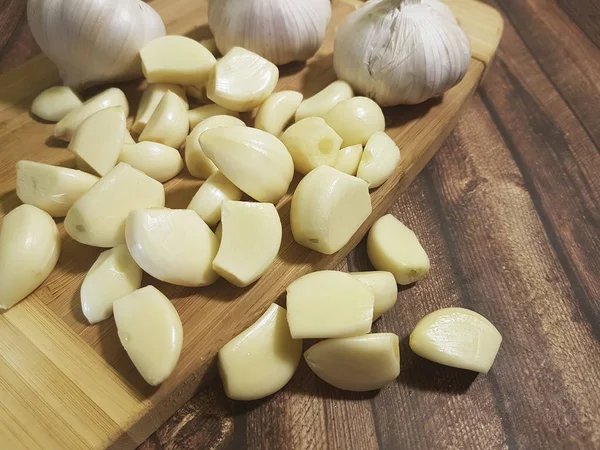 Garlic Wooden Natural — Stock Photo, Image