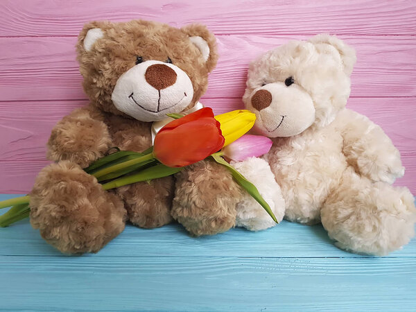 игрушка из двух медведей, деревянная
