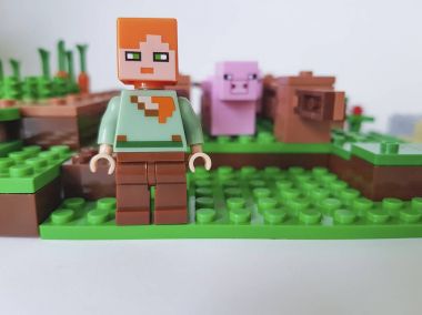  Ukrayna, Kiev 21 Şubat 2018 mini Lego Minecraft rakamlar