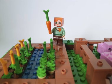  Ukrayna, Kiev 21 Şubat 2018 mini Lego Minecraft rakamlar