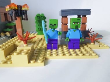  Ukrayna, Kiev 21 Şubat 2018 mini Lego Minecraft rakamlar