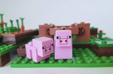  Ukrayna, Kiev 21 Şubat 2018 mini Lego Minecraft rakamlar