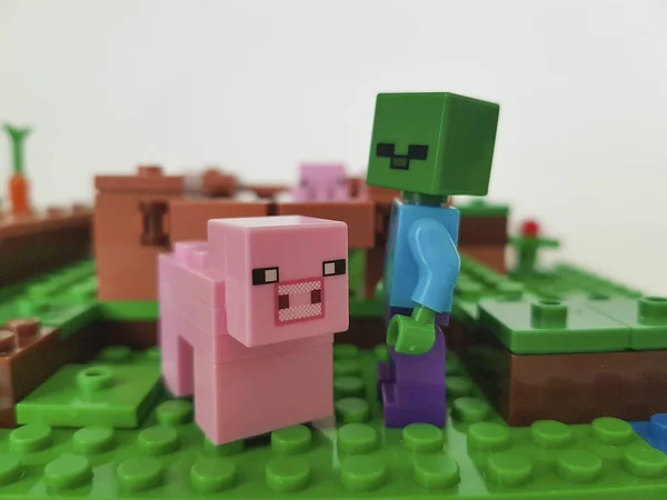 Ukrajna Kiev Február 2018 Mini Számok Lego Minecraft — Stock Fotó