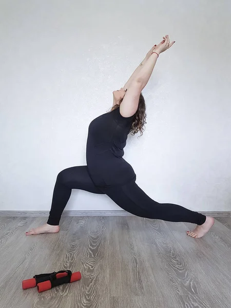 full girl playing sports at home