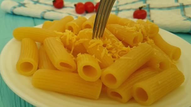 Pasta Kaas Cherry Tomaten — Stockvideo