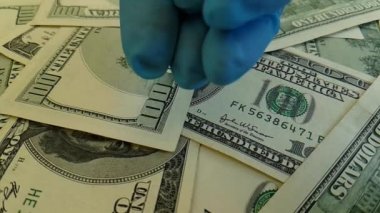 eldiven Doları hap, ağır çekim çekim el