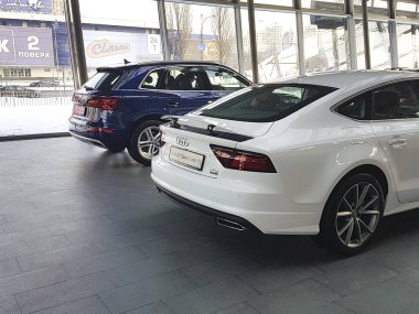 Ukrayna Kiev 25 Şubat 2018 yeni Otomobil Audi Otomobil Fuarı