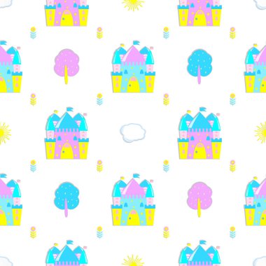 masal kalesi sorunsuz vektör desen