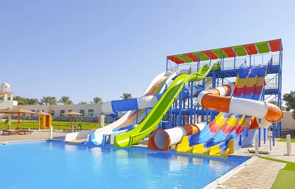 November 2019 Egypt Hurghada Water Slides Hotel Long Beach Resort — Stock Photo, Image