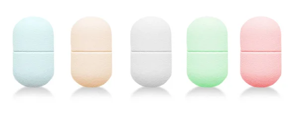Gyógyszer Tabletta Izolált Fehér Alapon — Stock Fotó