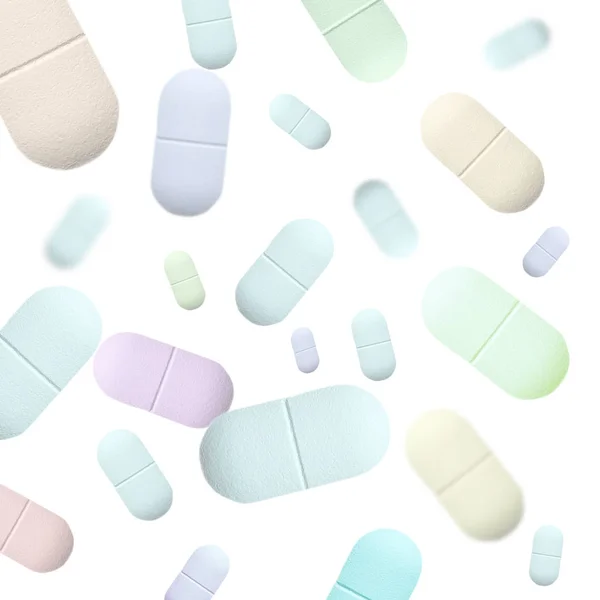Gyógyszer Tabletta Izolált Fehér Alapon — Stock Fotó