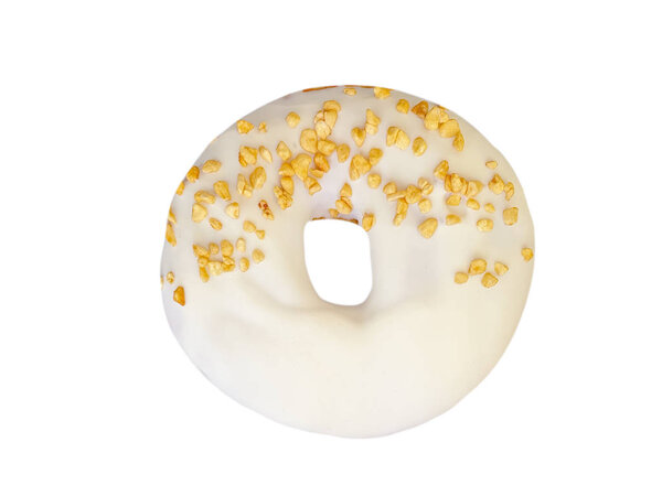 donut with nuts on a white background