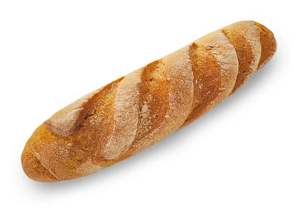 Ψωμί Μπαγκέτας Απομονωμένο Λευκό Φόντο — Φωτογραφία Αρχείου