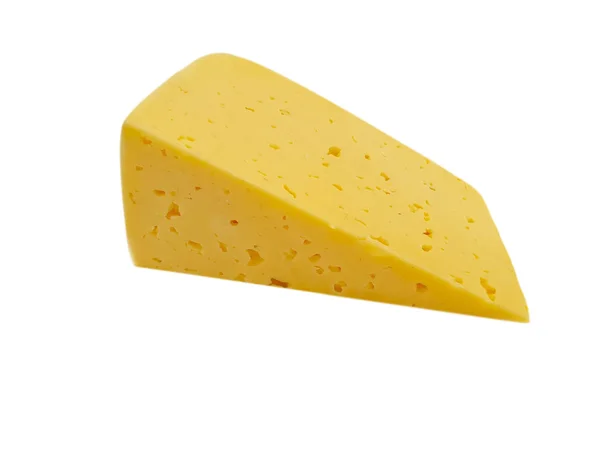 Kaas Stuk Geïsoleerd Een Witte Achtergrond — Stockfoto