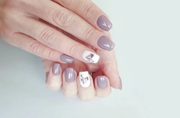 Kobieta Ręka Piękny Paznokci Manicure — Zdjęcie stockowe