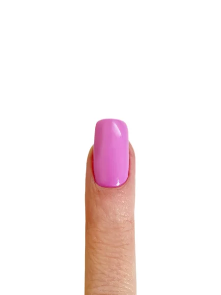 Manicure Unha Dedo Isolado Fundo Branco — Fotografia de Stock