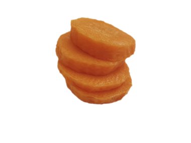 Beyaz bir arka planda soyutlanmış havuç.