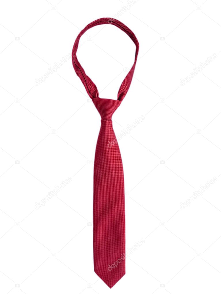 male red tie isolated on white background