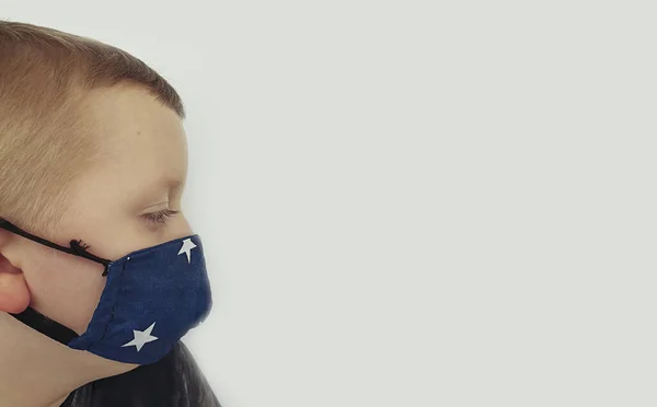 Boy Portrait Protective Mask — Stock Photo, Image