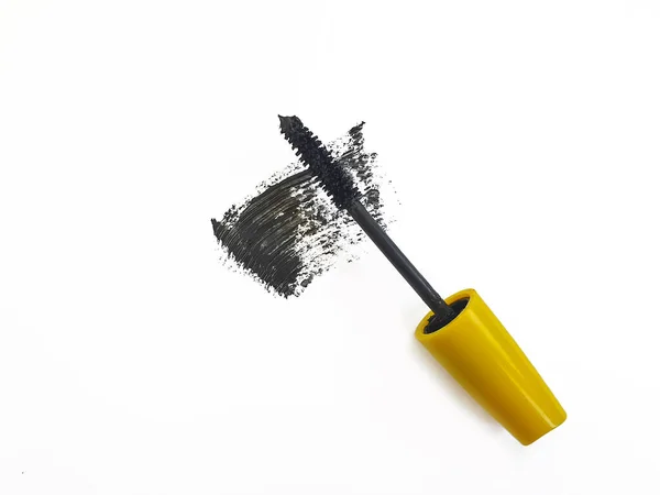 Schwarze Mascara Bürste Isoliert Auf Weißem Hintergrund — Stockfoto