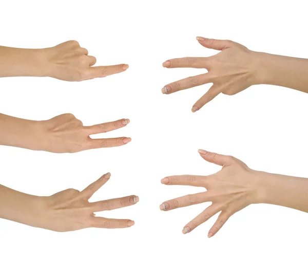 Vrouwelijke Hand Geïsoleerd Een Witte Achtergrond — Stockfoto
