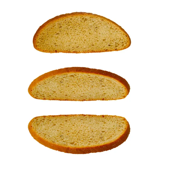 Kousek Chleba Izolovaný Bílém Pozadí — Stock fotografie