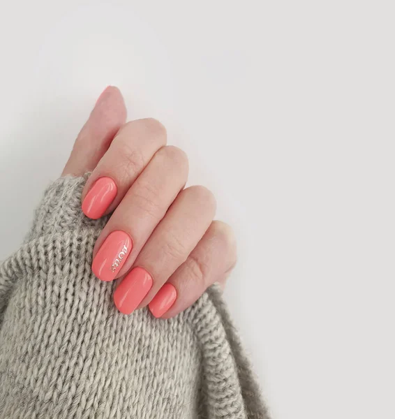 Uñas Mano Femenina Hermosa Manicura — Foto de Stock