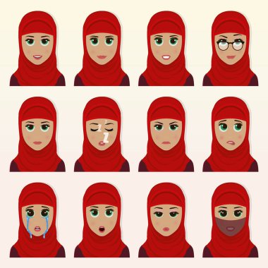 Şirin Arap kadın ifadeler kümesi.