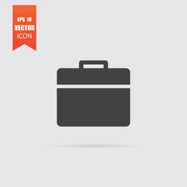 Evrak Çantası'nı kutsal kişilerin resmi içinde düz stil gri arka plan üzerinde izole.