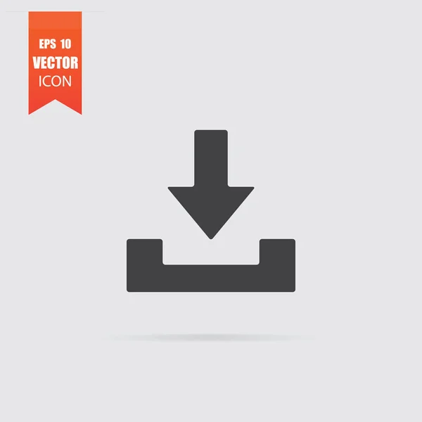 Download pictogram in vlakke stijl geïsoleerd op een grijze achtergrond. — Stockvector