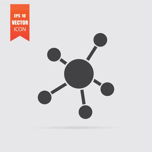 Business network ikonen i platt stil isolerad på grå bakgrund. — Stock vektor
