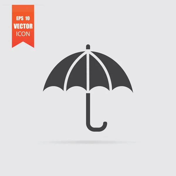Ikona parasol w płaski na białym tle na szarym tle. — Wektor stockowy