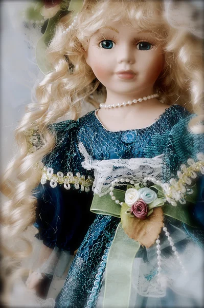 Beautiful porcelain doll — Stock Photo, Image
