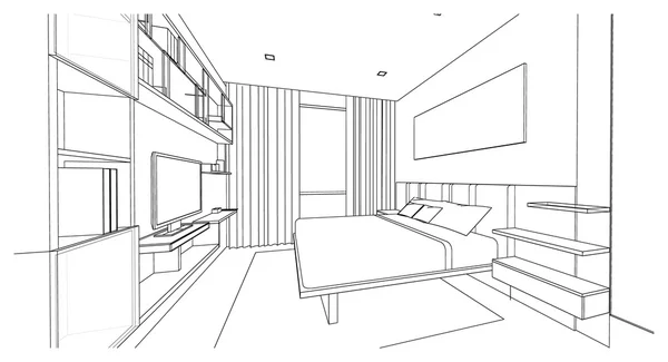 Diseño interior: dormitorio —  Fotos de Stock