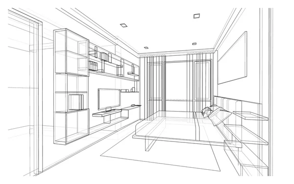 Design de interiores, quarto Imagem De Stock