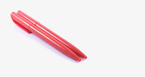 Two red pen on a white background — Stock Photo, Image