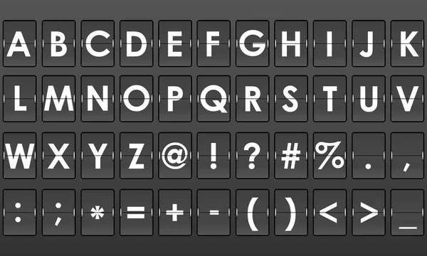 Flip cyfrowy alfabetu angielskiego — Wektor stockowy