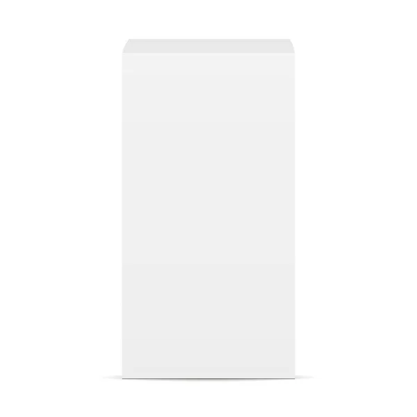 Alta maqueta de caja de cartón blanco - vista frontal — Foto de Stock