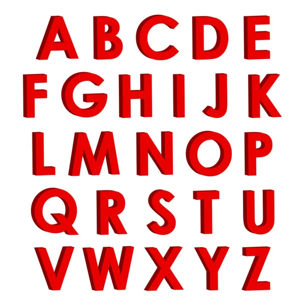 Rote 3D-Buchstaben — Stockvektor